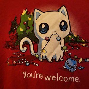 🏷= $1  Novelty Kitty Christmas Shirt
